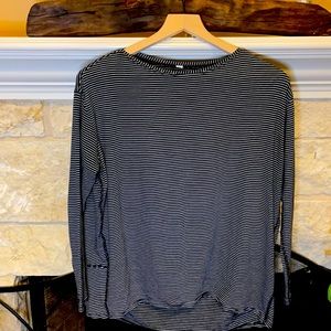 Black and white striped blouse, medium